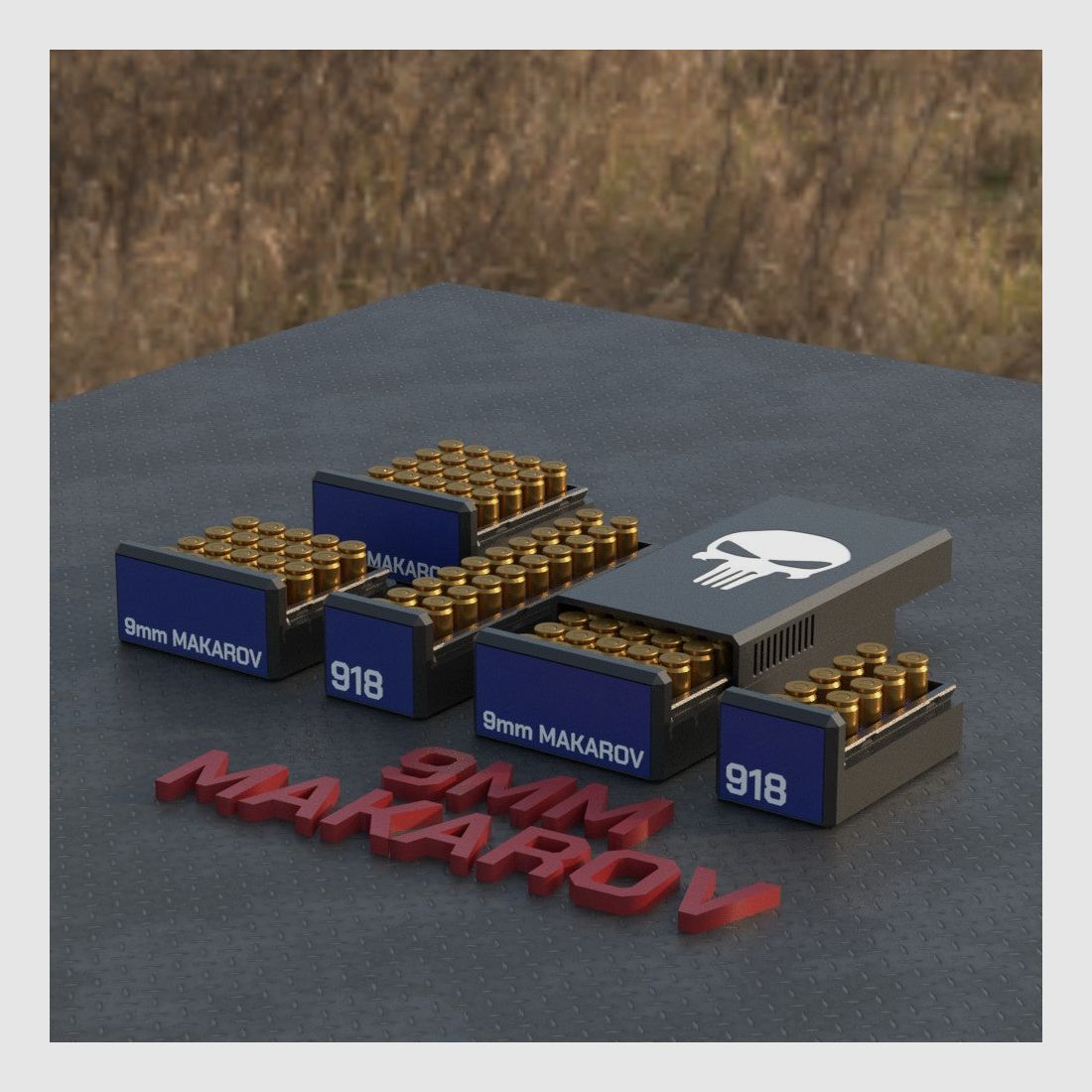 Filamelt Munitionsbox / Ammo 9mm Mak – Patronenbox für 50 Schuss, Made in Germany