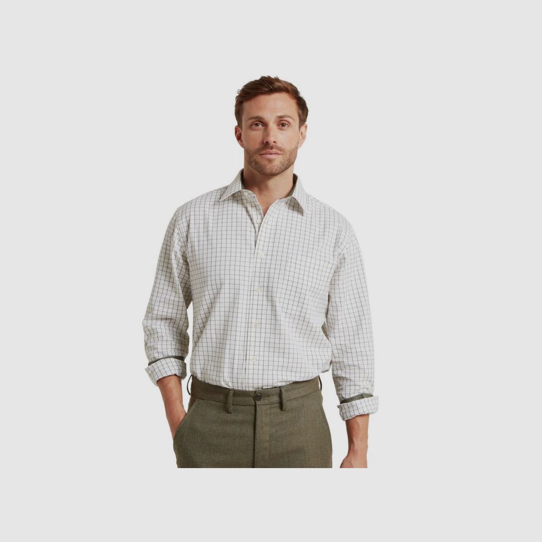 Schöffel H-Shirt Burnham Tattersall Classic dark olive, image 4 of 10