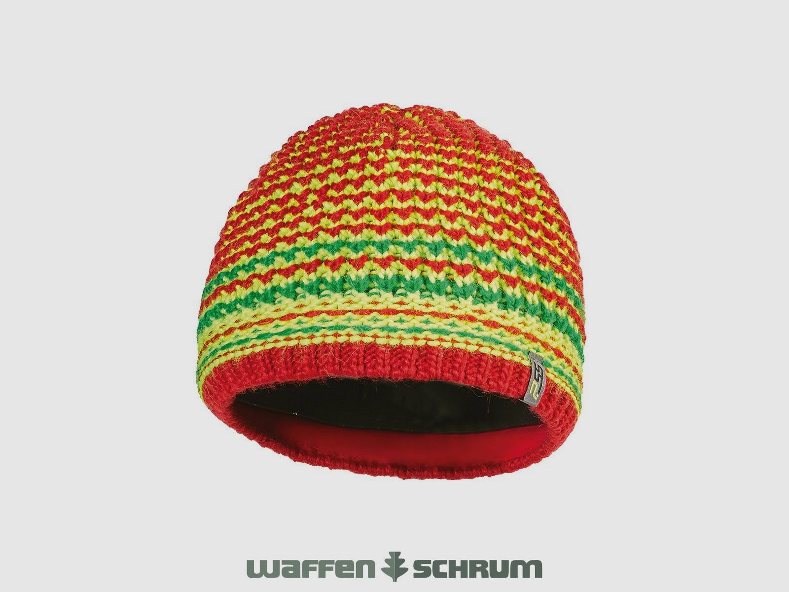Strickmütze Rot/Gelb/Grün