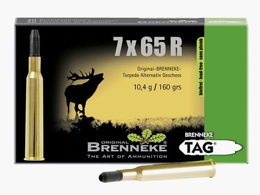 Brenneke 7x65 R TAG 10,4g 160grs. Munizioni per armi lunghe senza piombo