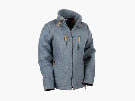 Soft wool jacket "Kragenwally" model 2023, calcite blue