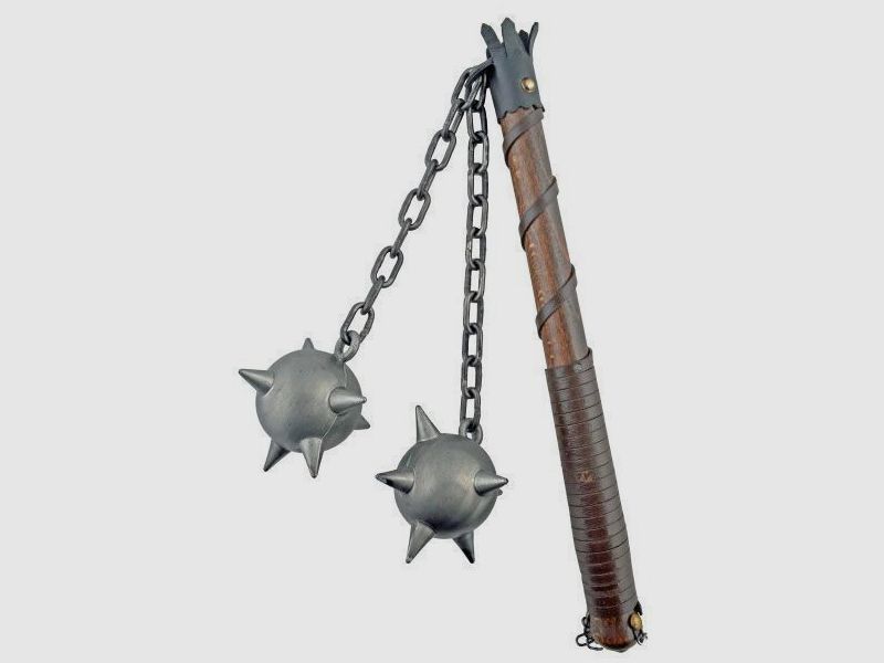 Morning star with two metal balls and chain