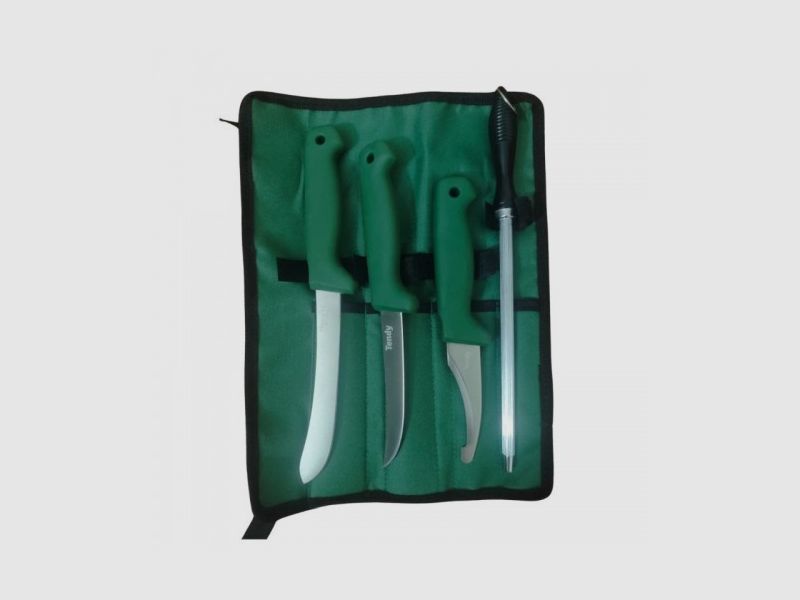Tendy Schlachtset 3-tlg. mit Wetzstahl und Nylonetui