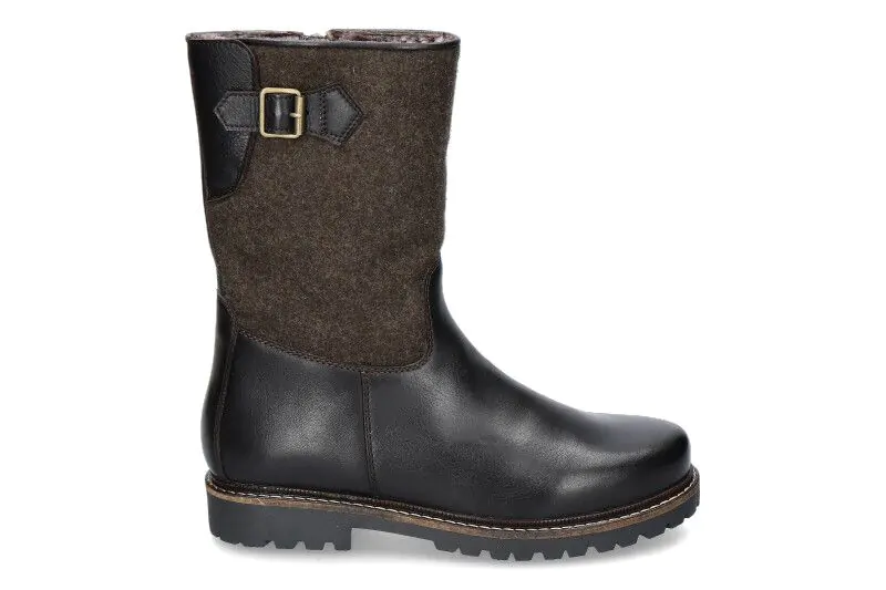 dirndl & bua bottes pour hommes en loden avec de la laine d'agneau en marron foncé, image 3 sur 6