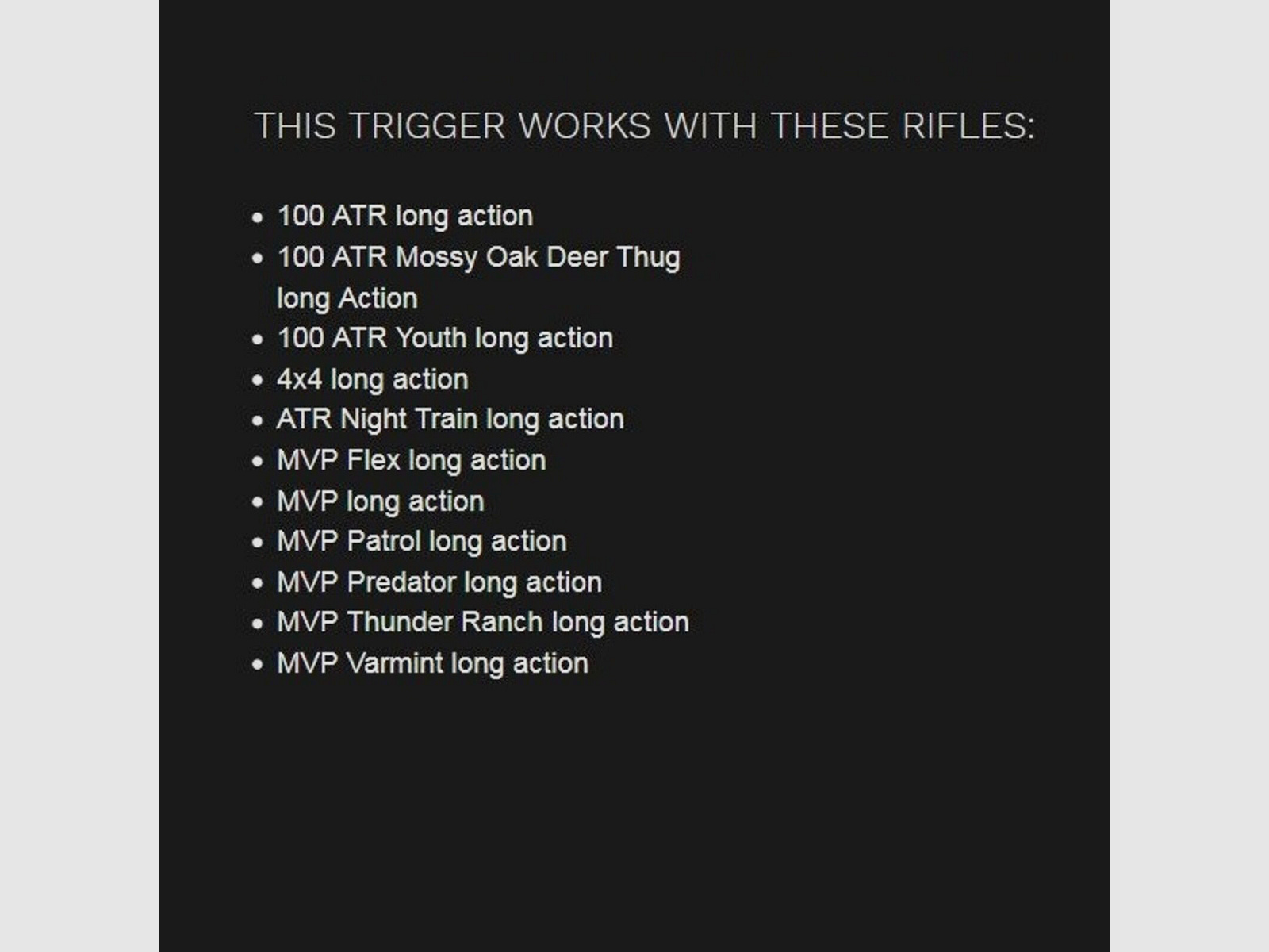 Timney Grilletto & S Mossberg 100ATR Lungo