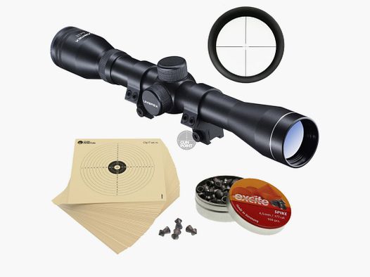 Umarex Zielfernrohr 4x32 Absehen 8 + 10 Zielscheiben + 100 H&N Diabolos Excite Spike fr Luftgewehr