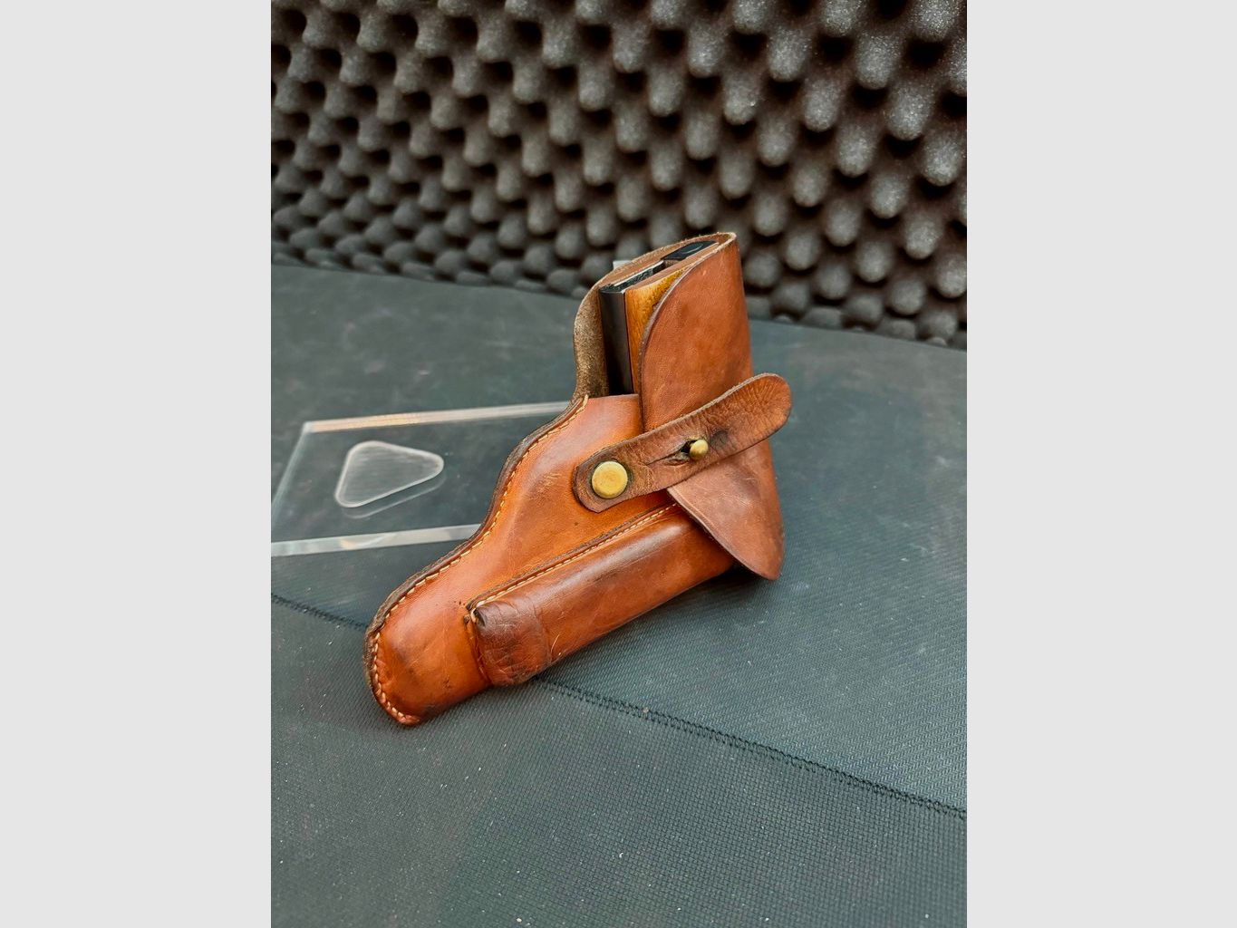 Funda de cinturón de cuero, Walter PP y PPK, marrón, vintage, retro, coleccionista