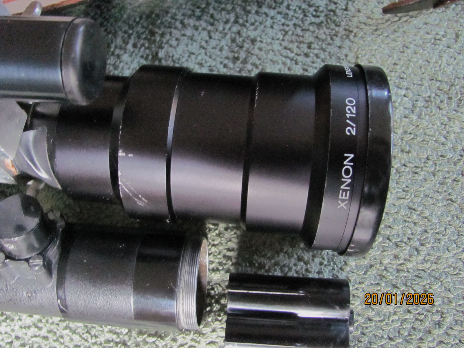 Nachtzicht ZF Schneider Kreuznach Xenon 2/120 met leren koffer - DEFECT voor onderdelen