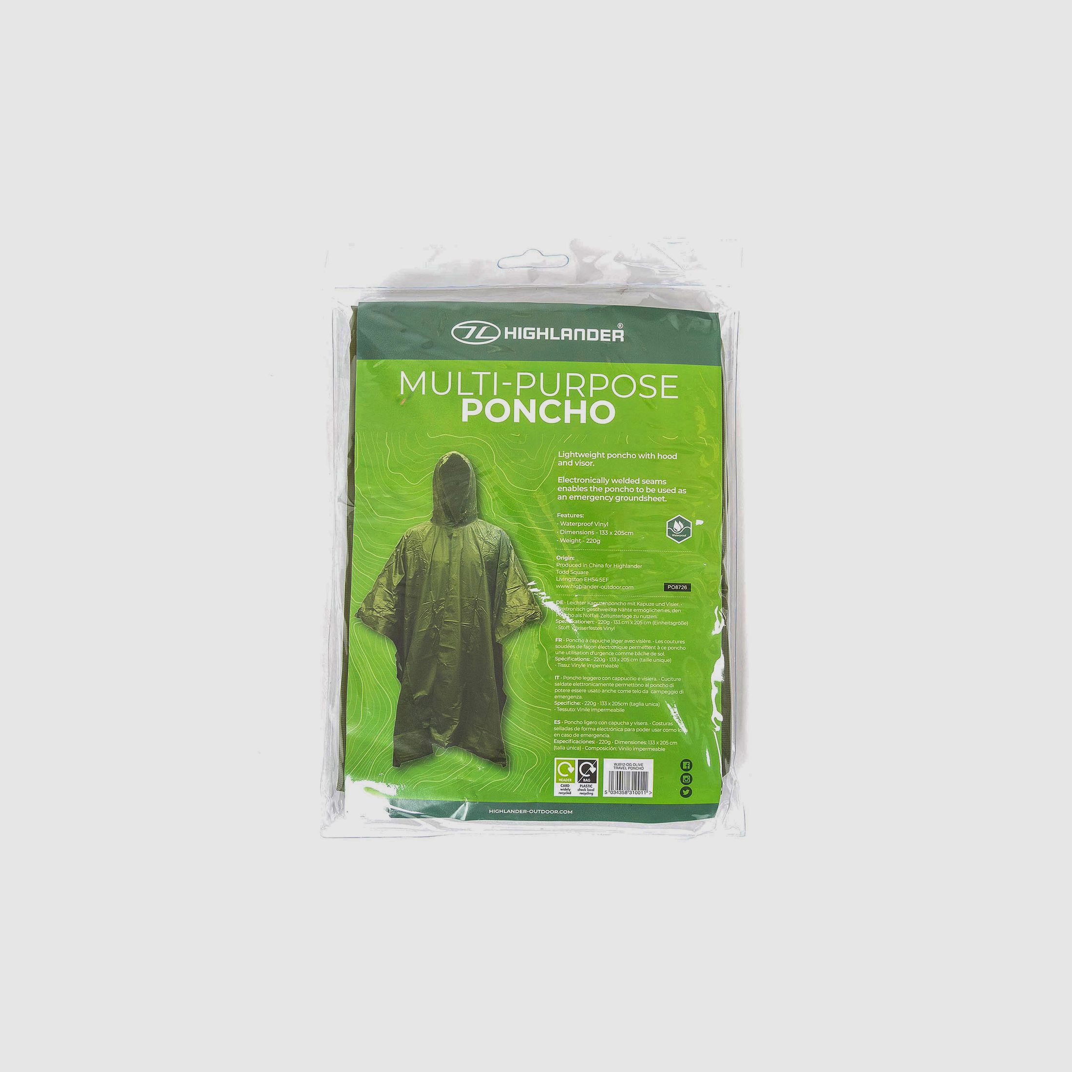 Highlander Forces Regenponcho Oliv