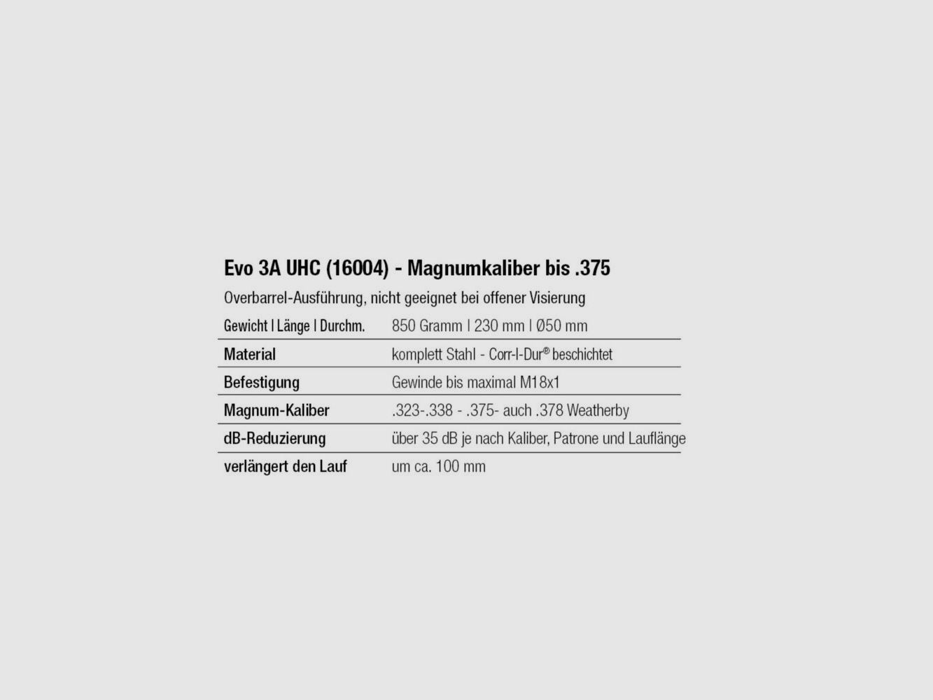 SmallArms Industries EVO 3A UHC M17x1 Zwart .375/338 .375/.338