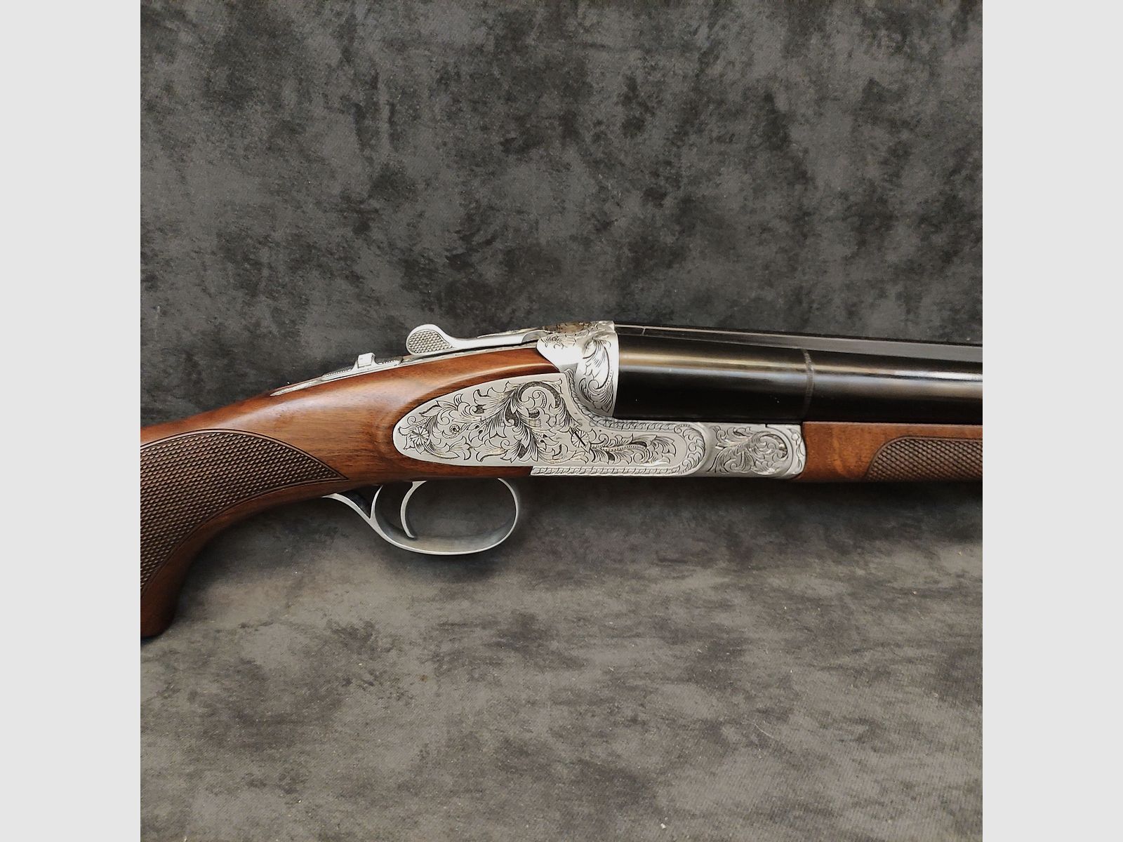 Huglu	 Huglu Kal.12/76  Mod.200AC Silber voll Graviert "Coachgun"