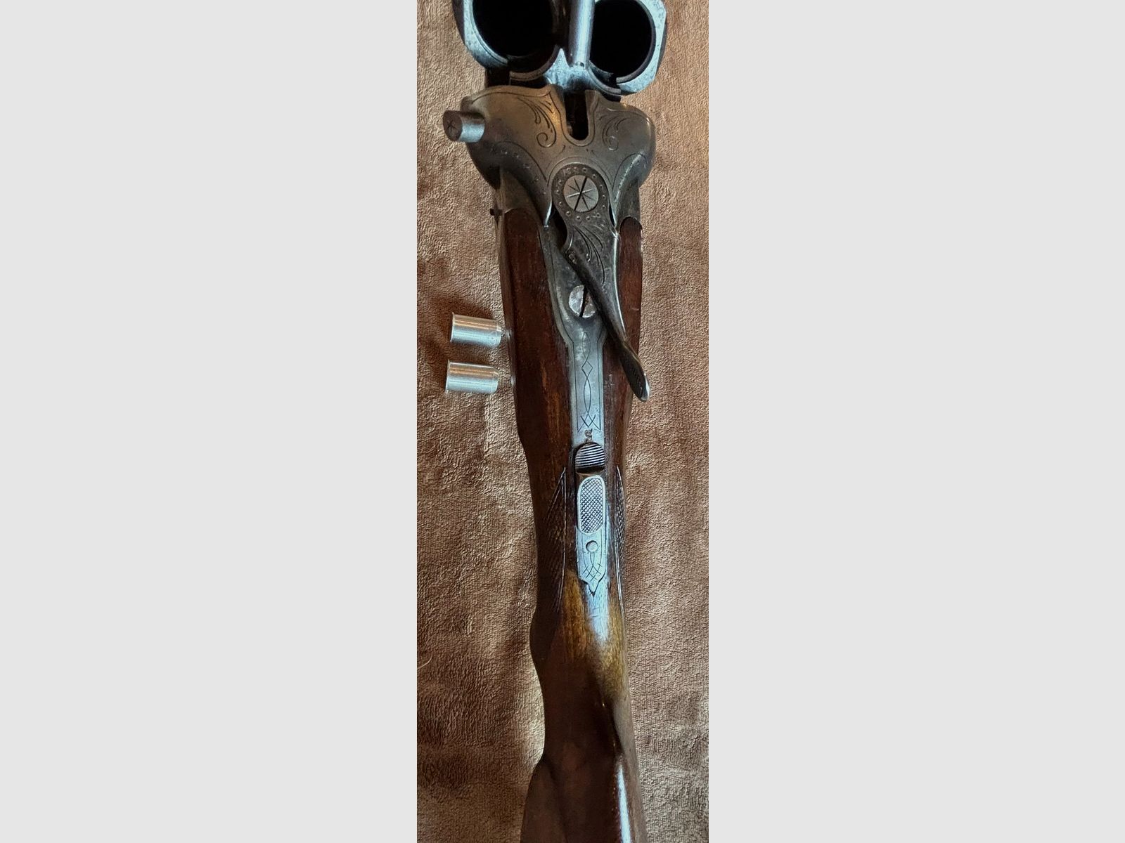 Doppelflinte Sauer&Sohn Suhl Kal. 16/70 mit schönen Ledergewehrriemen 