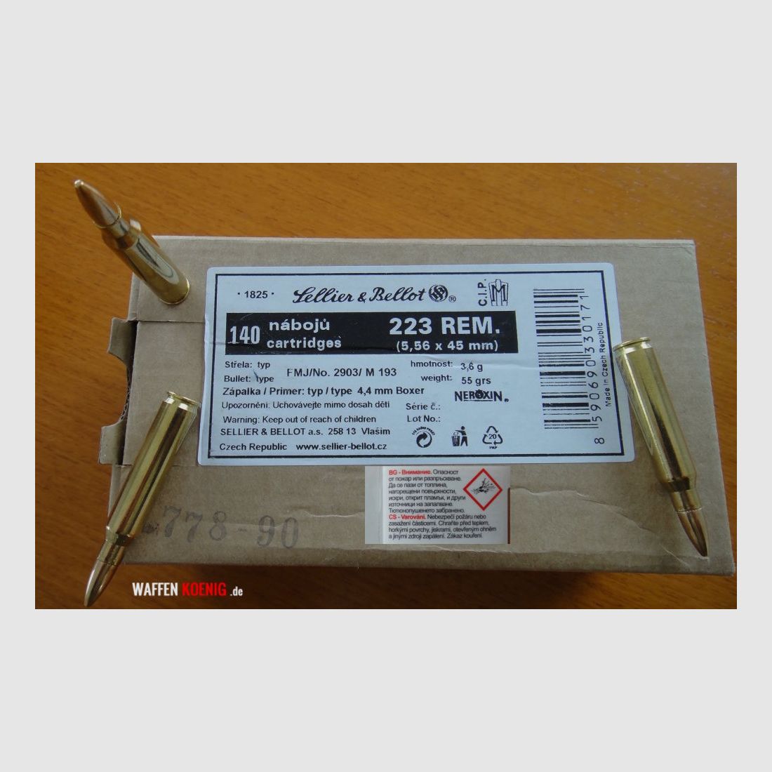 SELLIER & BELLOT 1120 PIECES CARTRIDGES .223 REM. FULL METAL JACKET - SELLIER & BELLOT