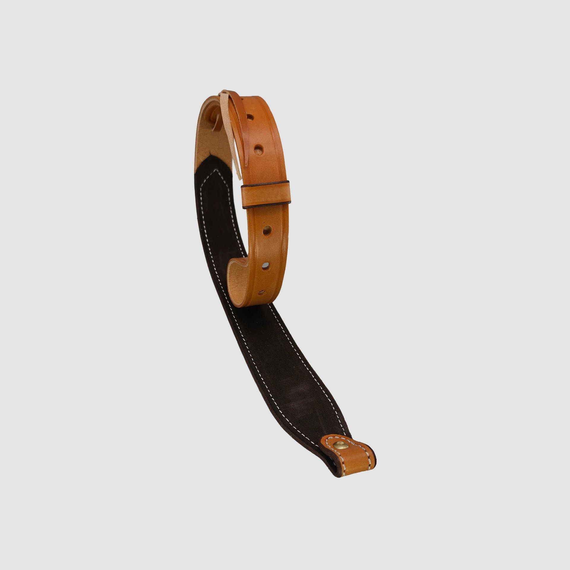 Geweerriem zonder draaibare bevestigingspunten, tan/bruin basketweave, afbeelding 4 van 5