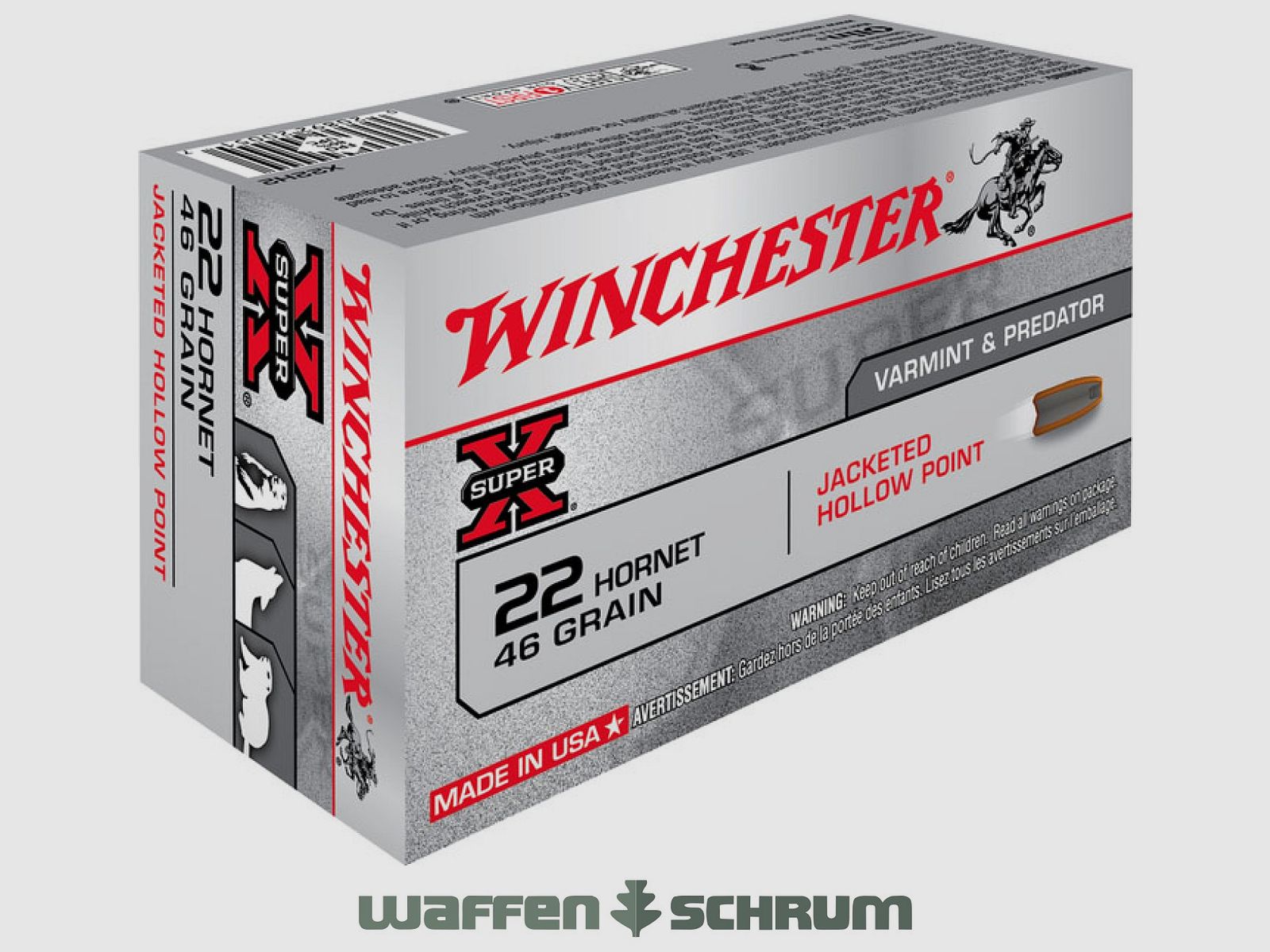Winchester hollow point 3.0g - 46gr. .22Hornet