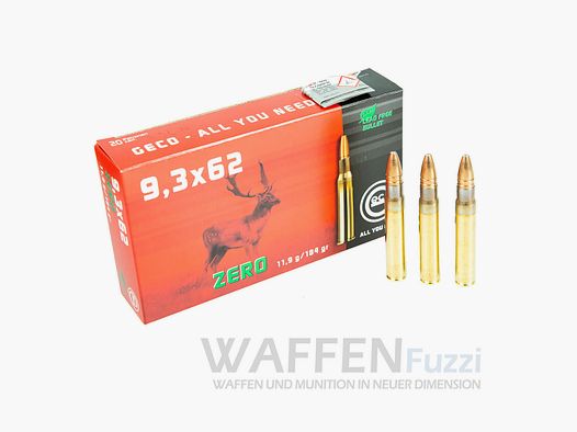 Geco Zero Calibre 9,3x62 Munitions de chasse 184gr Haute précision