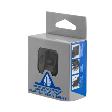 Leapers UTG Accu-Sync spring-loaded folding AR15 rear sight, black (MNT-957), image 9 of 10