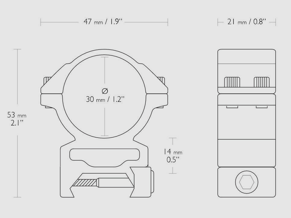 HAWKE 22117 30 mm Ringmontage Hoch für Weaver Schiene Zielfernrohr-Halterung