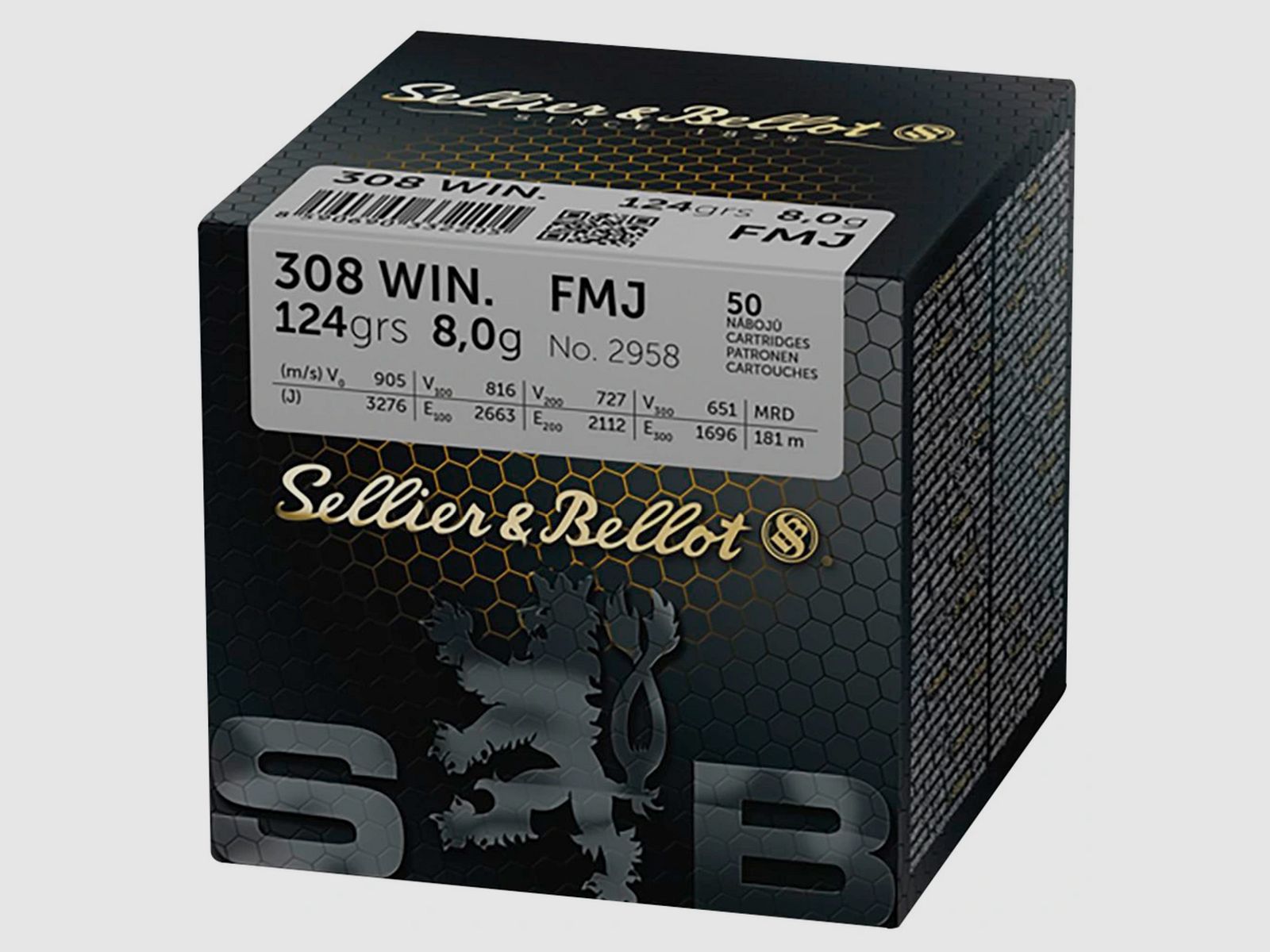 Sellier & Bellot 171318 .308 Win. FMJ 8,0g 124grs. 50 sztuk
