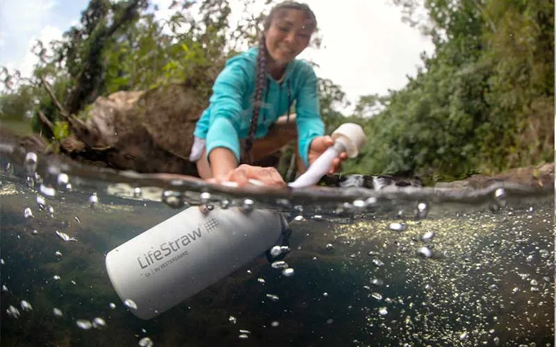 Butelka na wodę z filtrem LifeStraw Go - 0,7- stal nierdzewna - szary, zdjęcie 4 z 5