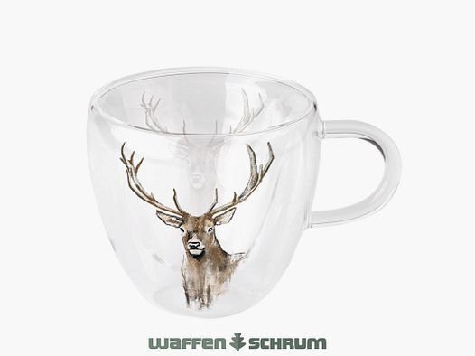 AKAH Glasbecher Rothirsch Doppelwand-Glas / 200ml