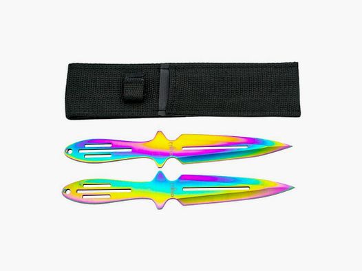SET DI 2 COLTELLI DA LANCIO THIRD ARC-EN-CIEL 11CM INOX