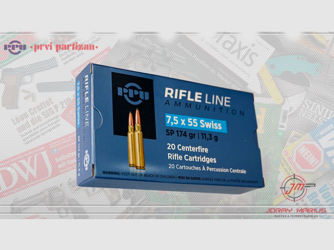 7.5×55 Swiss PRVI Partizan 11.3g 174gr SP