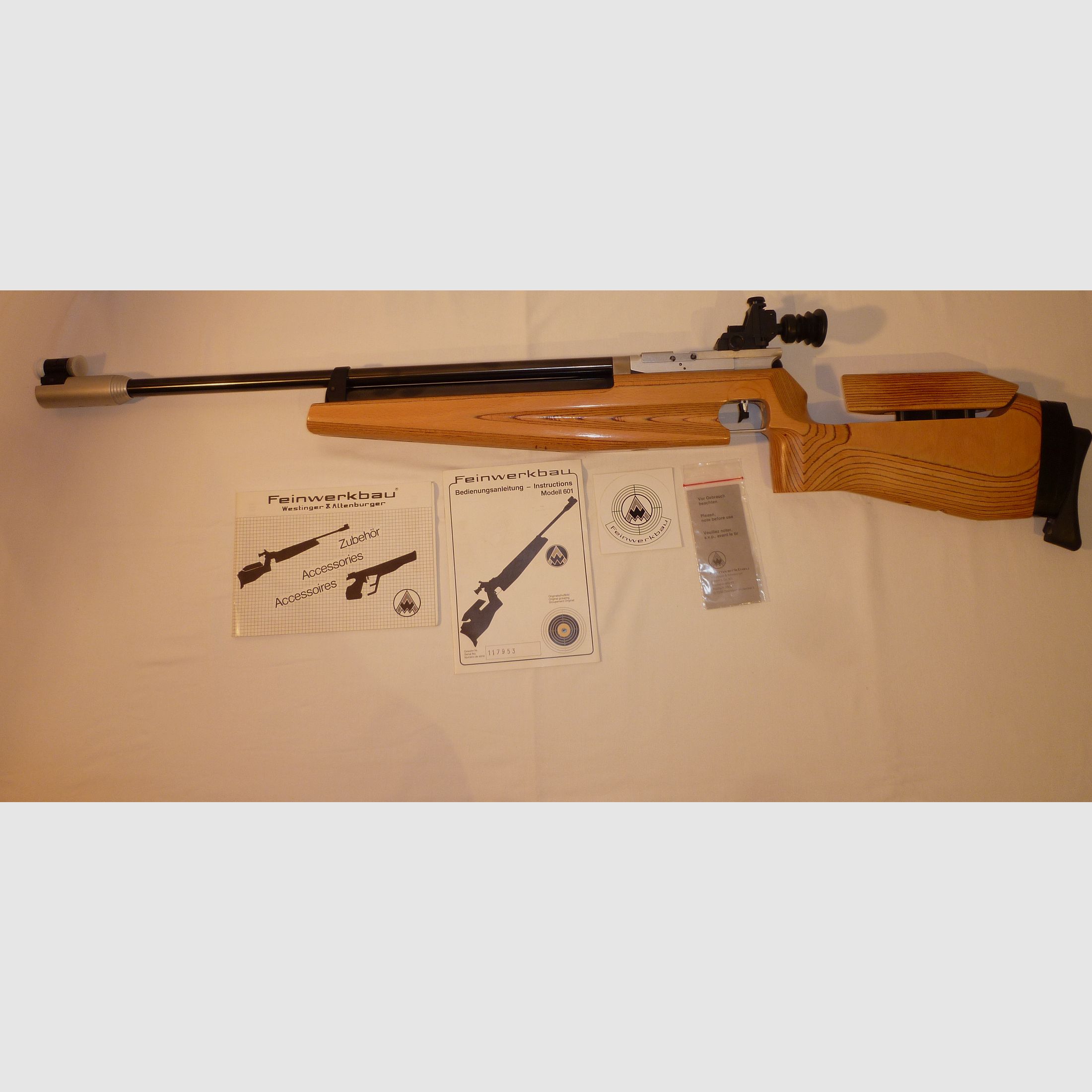 Match air rifle FEINWERKBAU Oberndorf/N 601 right side lever TOP CONDITION !!
