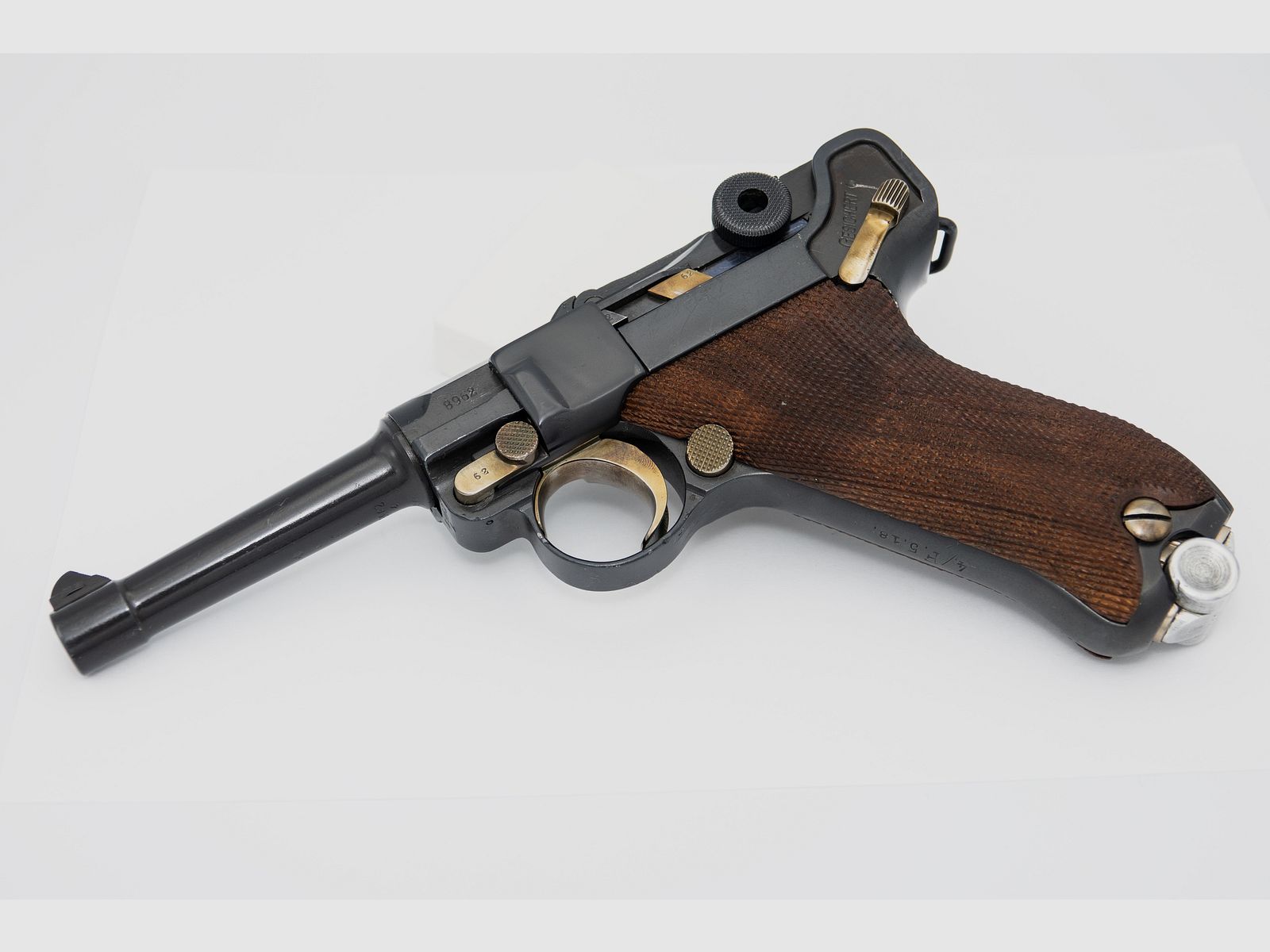 Pistole P 08 9mm Luger ERFURT 1916 1920 Reichswehr Truppenstempel + Tasche