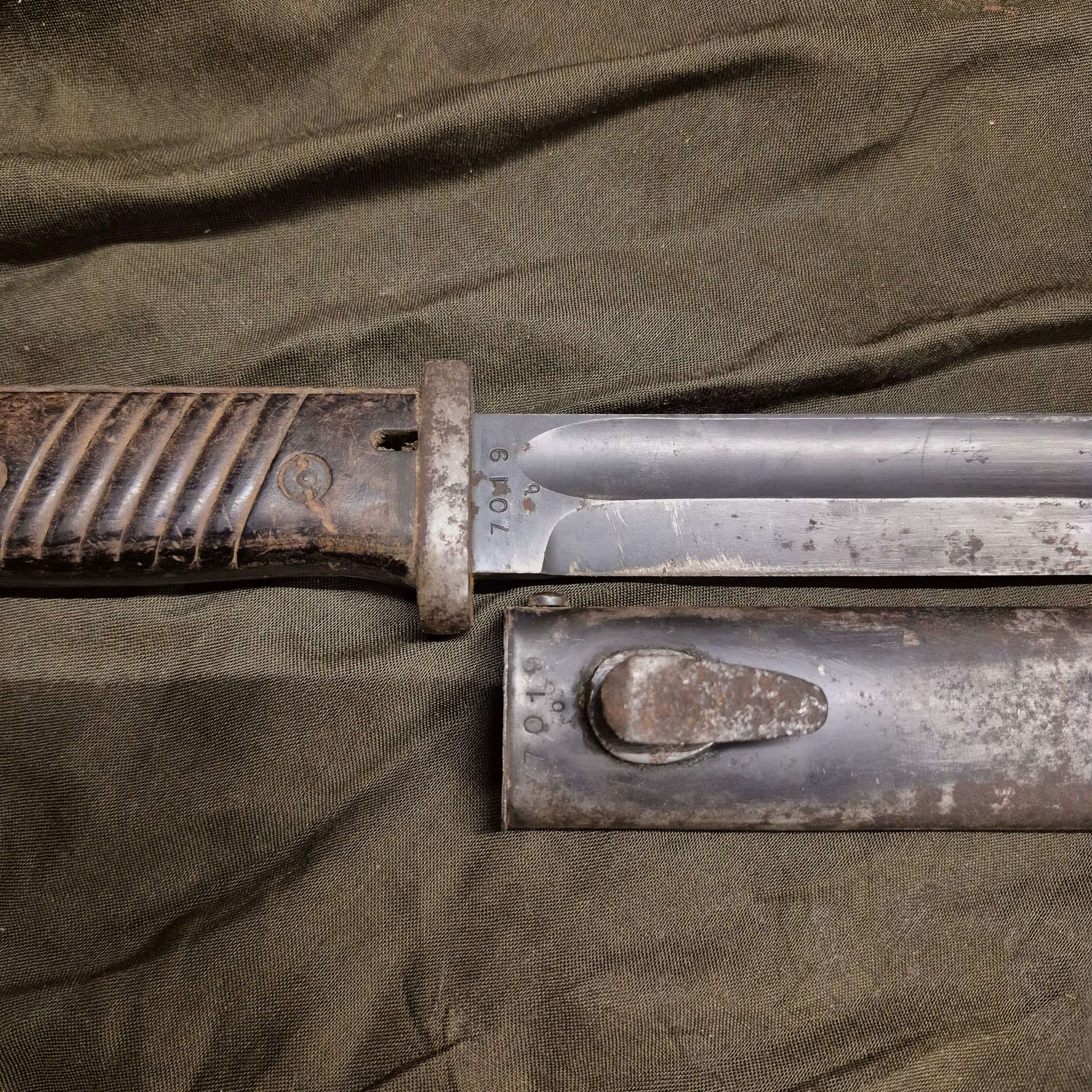 Bajonett für k98 - Bajonett und Scheide nummerngleich 