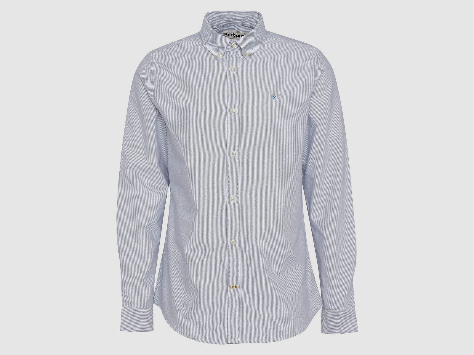 Barbour Stripe Oxtown Shirt Navy Mens L