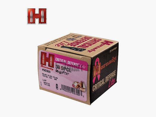 25 Patronen HORNADY Critical Defense 38 Spcl 90 Gr Ftx