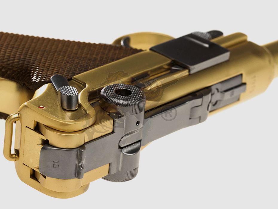 WE P08 Vollmetall GBB Gold -F-