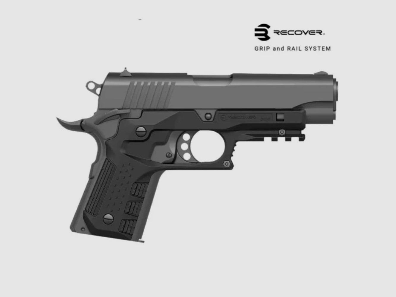 Recover Tactical Grip & Rail für 1911 Compact / schwarz, Bild 1 von 2