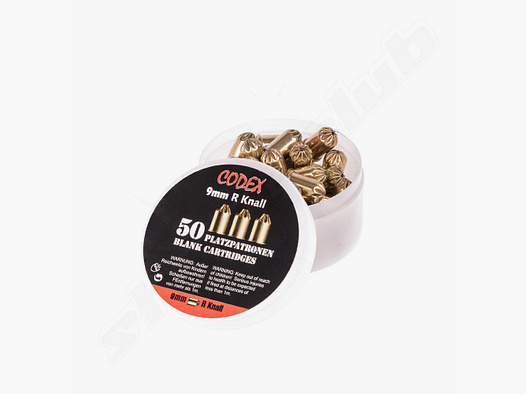 Albrecht Kind GmbH Codex 9X17 R.Knall Revolver cartucce a salve, 9mm, 50 pz