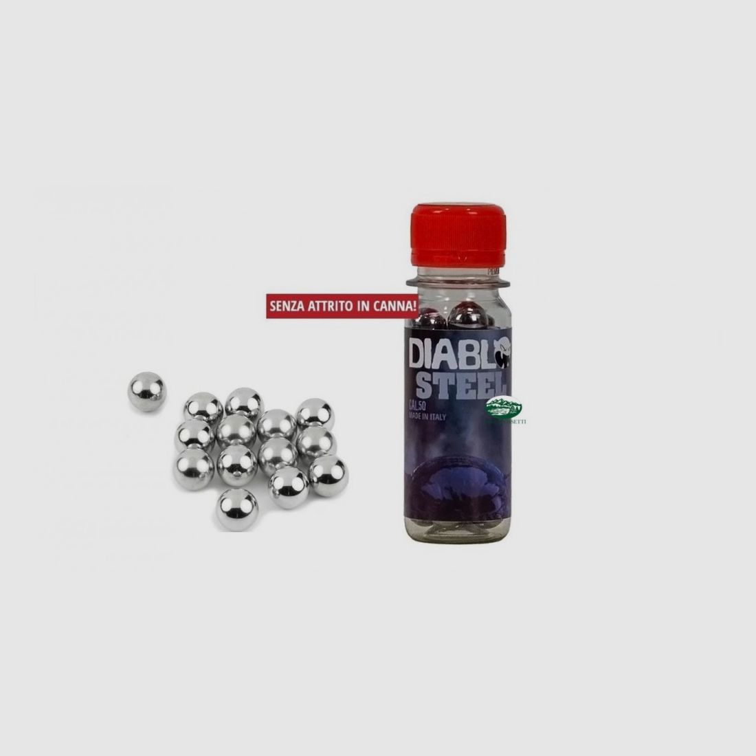 DIABLO STEEL Stahlgeschosse Kal.50 für Verteidigungspistolen und Paintball
