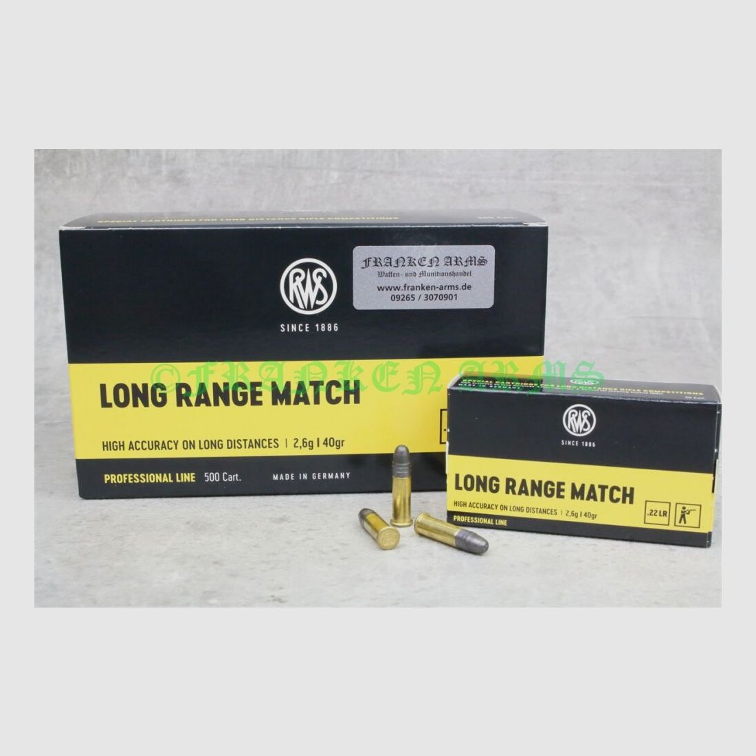 RWS Long Range Match .22 l.r. 40gr. 2,6g 50 pièces