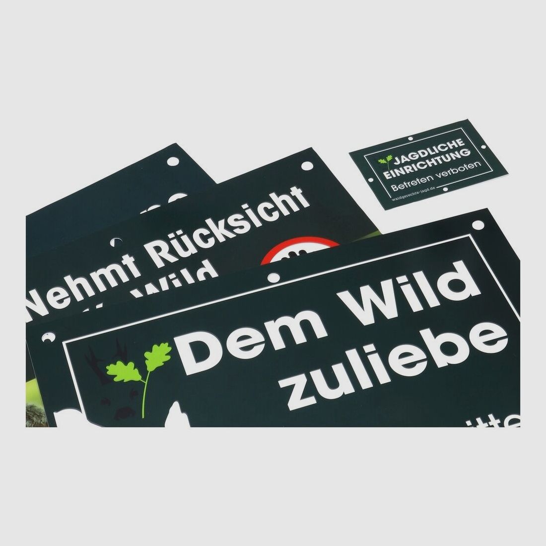 Waidgerechte Jagd Schilder-Set Revier- und Jagdschilder - 20-teilig