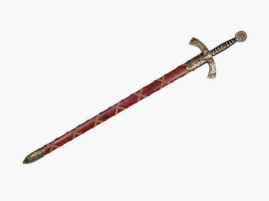Espada de los templarios con vaina roja