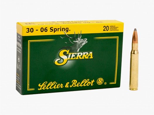 Sellier & Bellot .30-06 Sprg. 11,7g/180GR SBT Sierra GameKing Balle 20 Cartouches