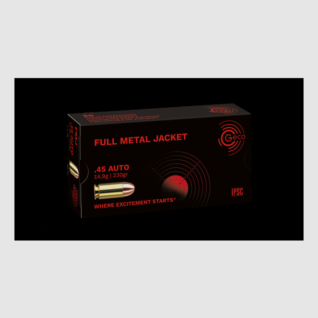 Geco FMJ 14,9g/230grs à50 .45 Auto