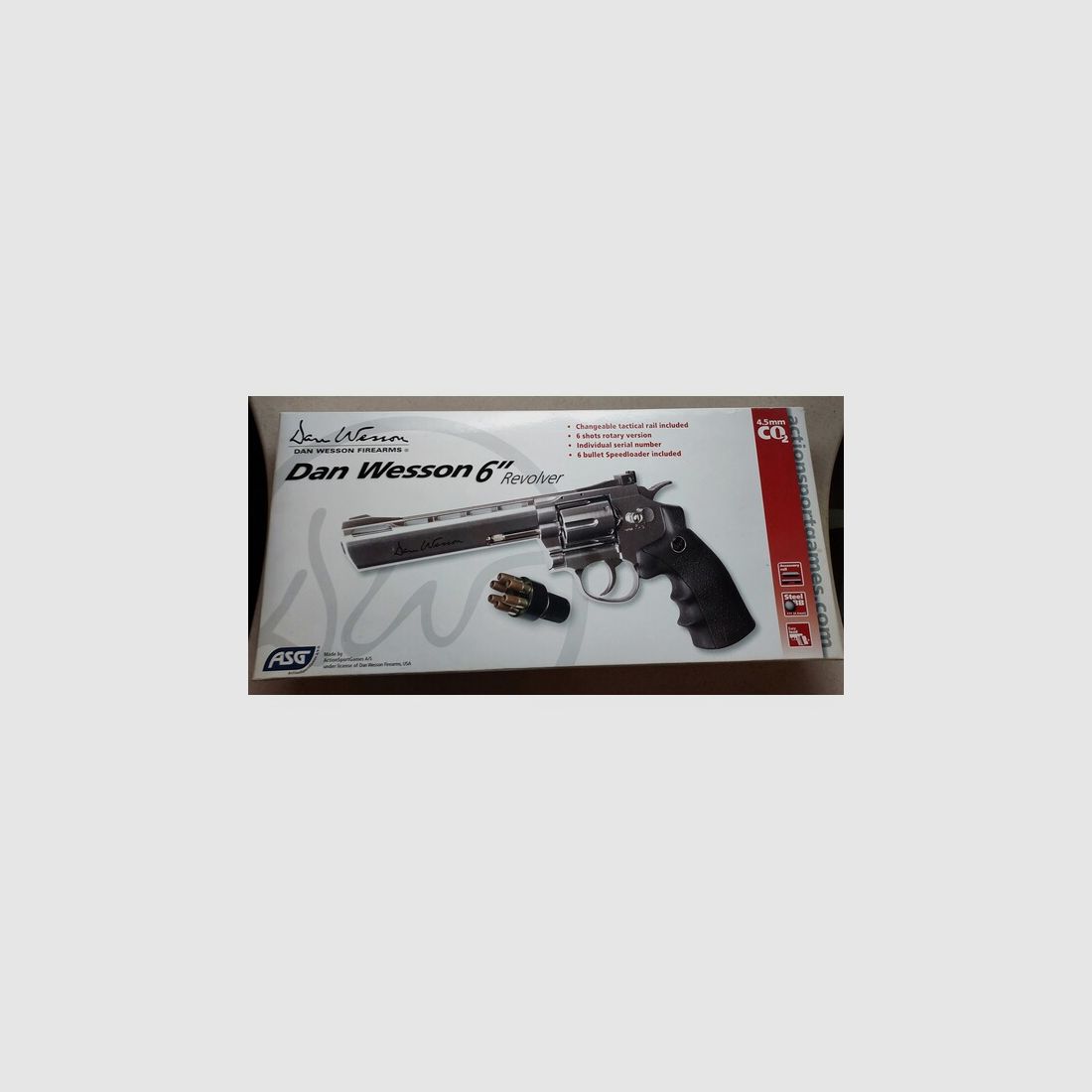 Dan Wesson 6" Revolver 4,5 mm Stahl BB Co2 Silber (P18)