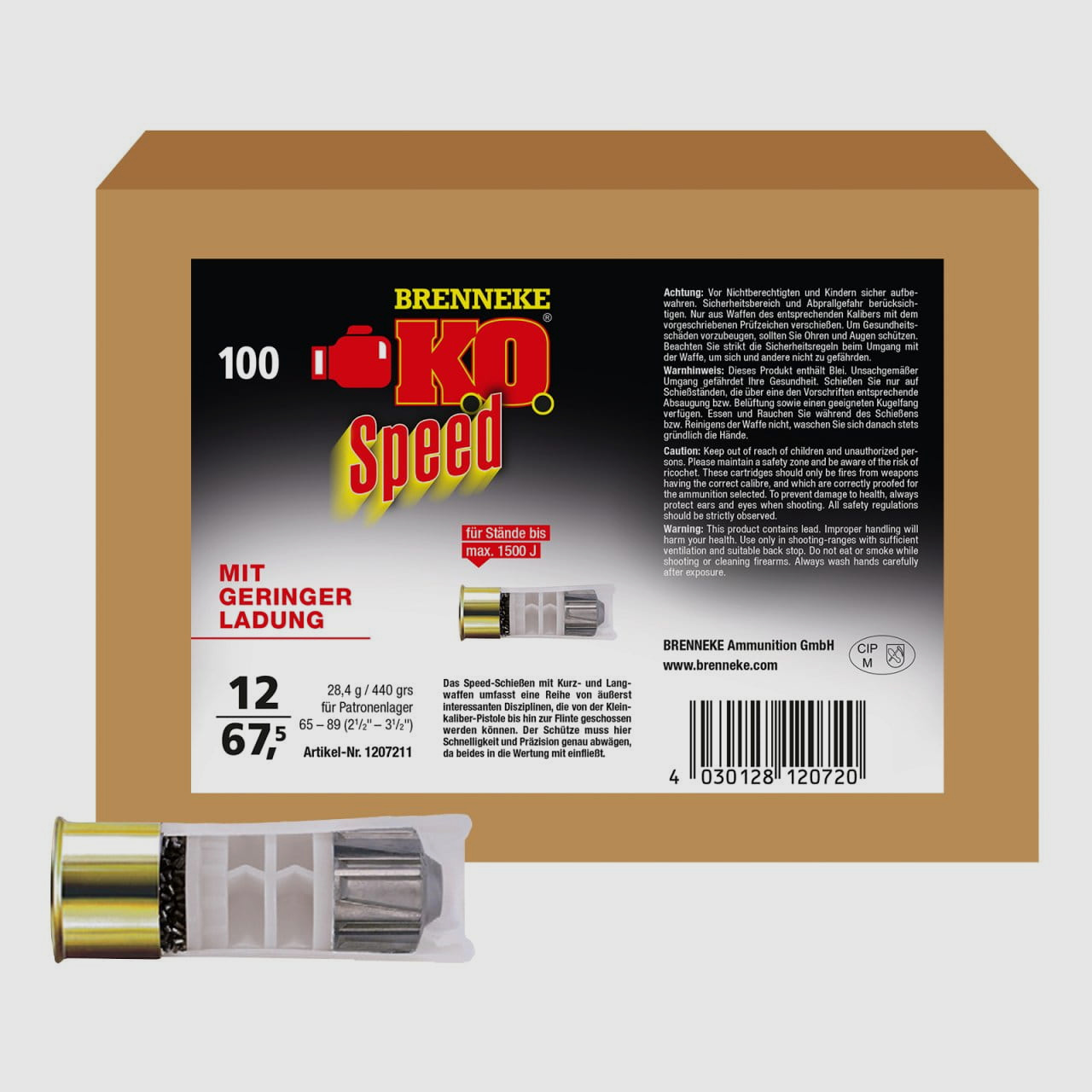 Brenneke K.O. Speed 28,4 g Flintenlaufgeschosse Kal. 12/67,5 - 100 Stk.