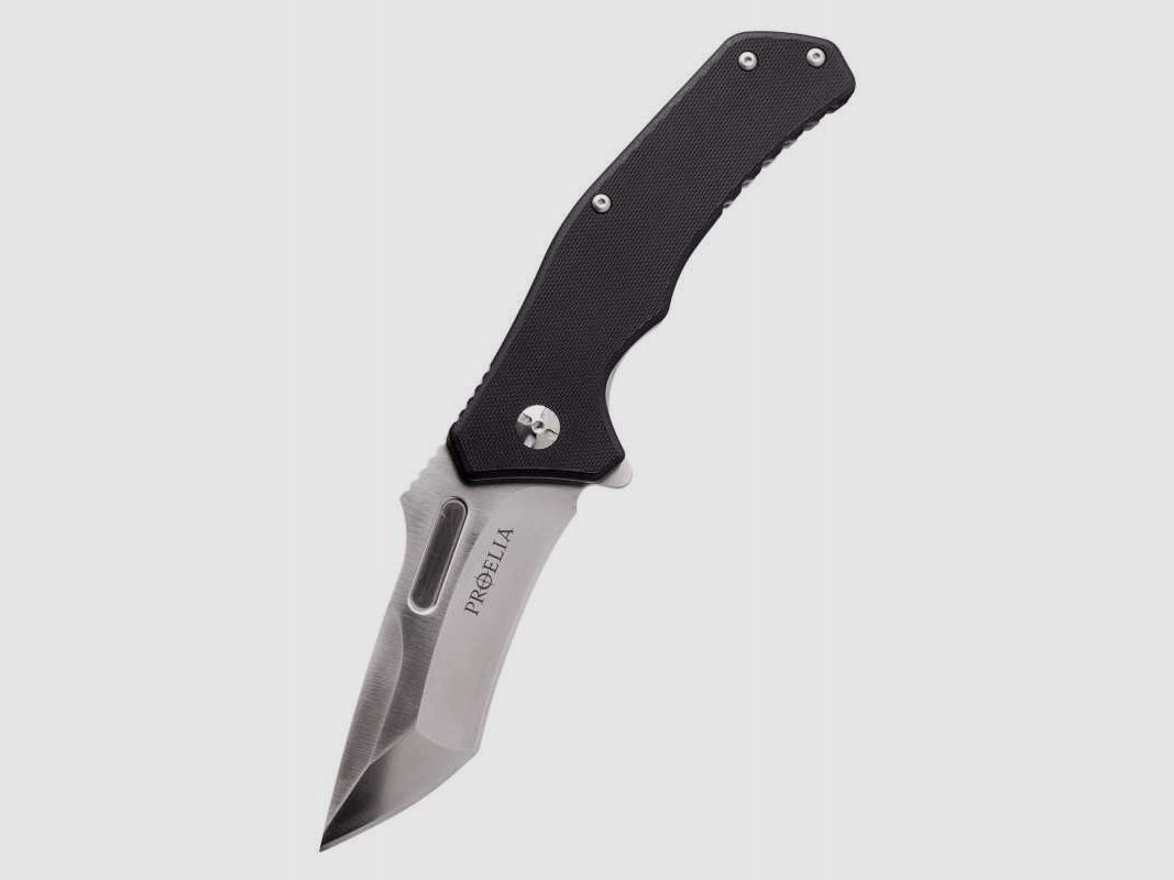 Defcon Proelia Modified Tanto Taschenmesser, satiniert, schwarzer Griff