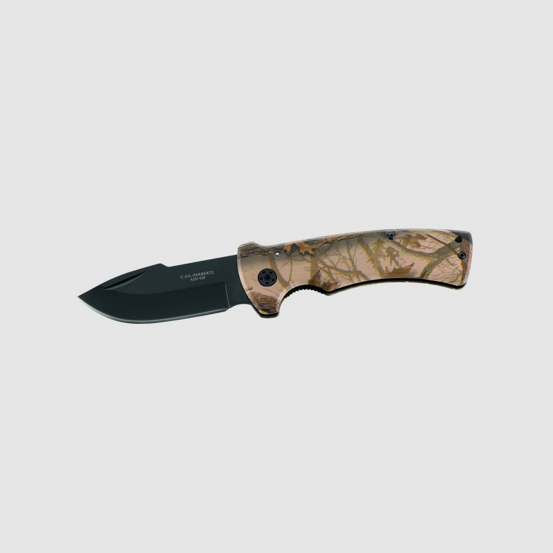 Coated pocket knife Liner Lock Camo Clip