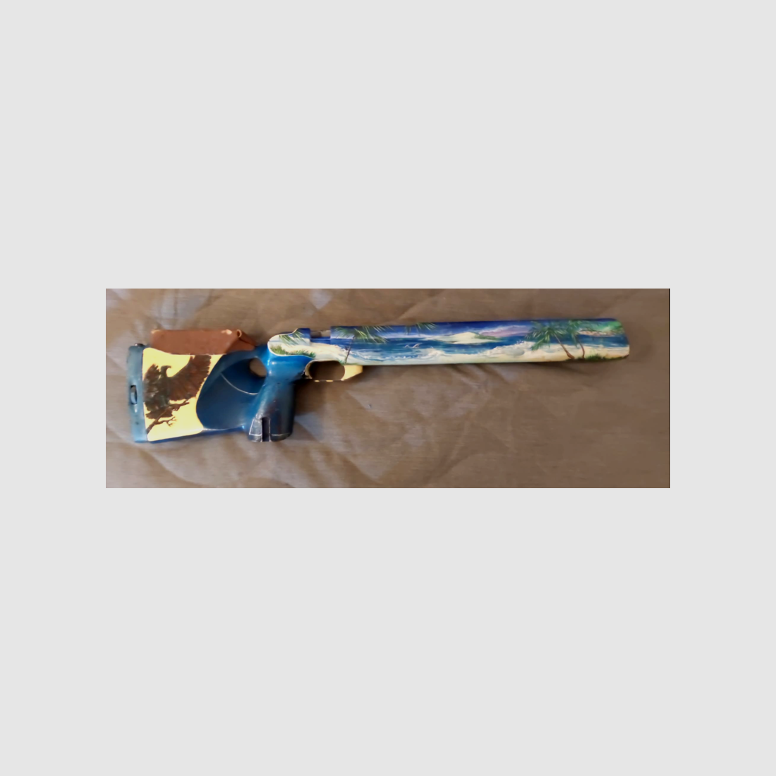 Anschütz rimfire stock for Diana match rifle converted with excellent stock painting 1981