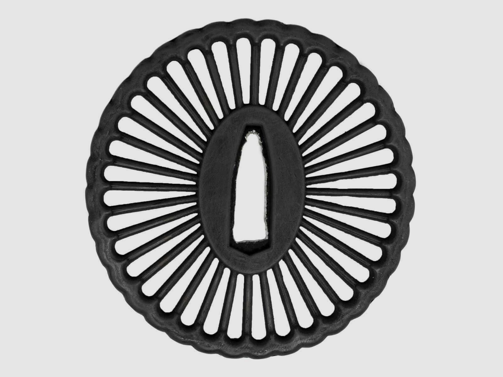 Tsuba in Chrysanthemenblütenform