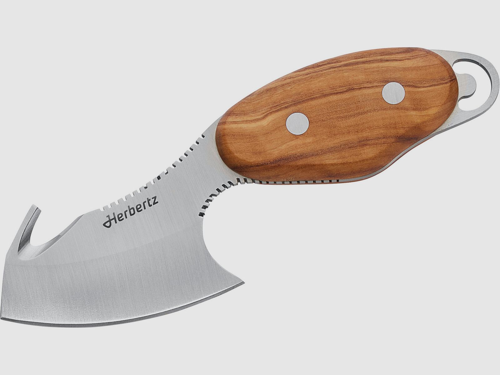 Herbertz skinning knife with olive wood handle