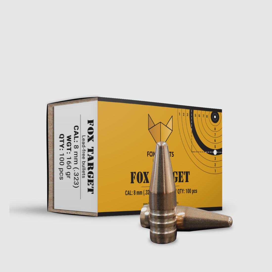 Fox Bullets Target .323 10,4 g / 160 gr bleifreie Geschosse – 100 Stück