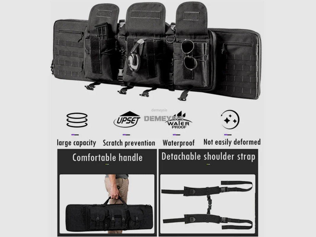 Taktische MOLLE-Waffentasche für 2 Gewehre – 600D Oxford – Rucksack & Tasche – 95 cm / 116 cm – Airsoft, Jagd, Schießsport